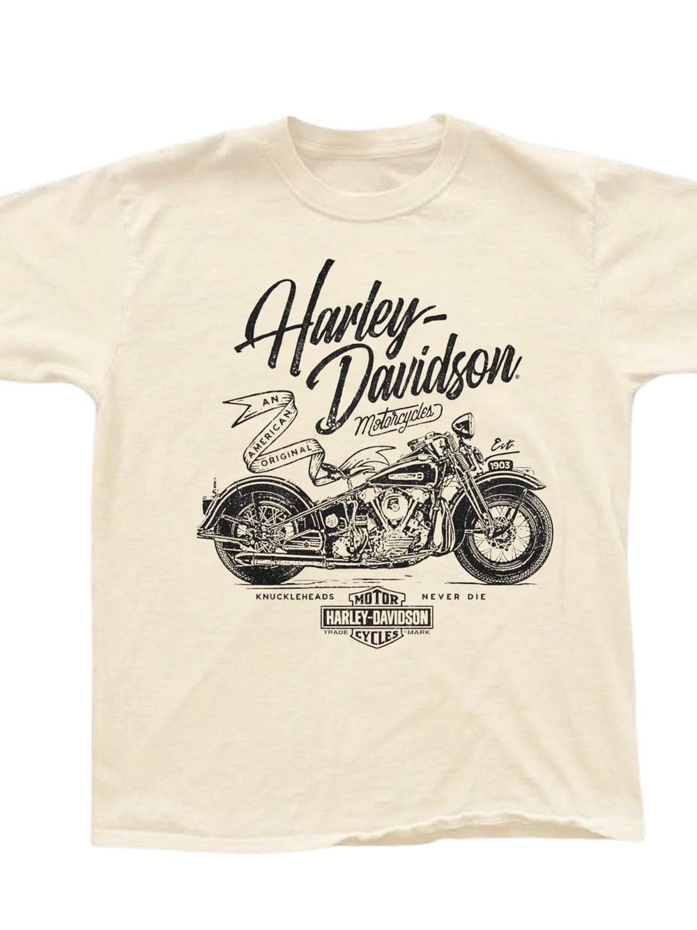 Harley-Davidson Men's Cream Graphic Motorcycle T-Shirt